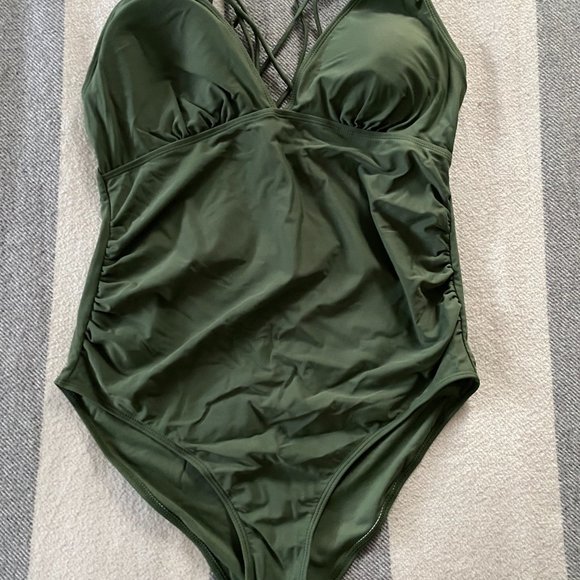 Olive Green Maternity Swimsuit - Large - Picture 4 of 6